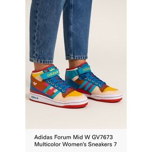 Adidas Forum Mid W GV7673 Multicolor Women's Sneakers Size 7 / 5.5 UK